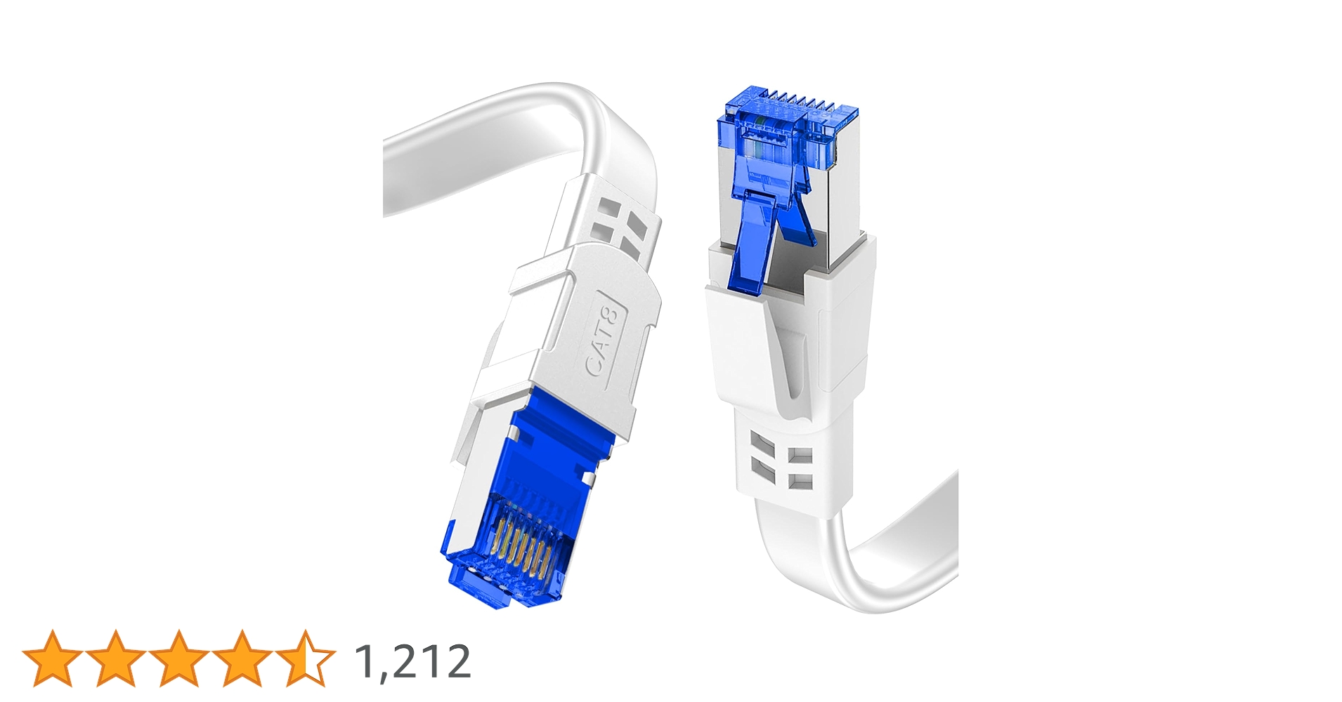 未使用　CAT8 LANケーブル 1m ホワイト CAT8 LANケーブル／5m／ホワイト／25G/40G 2000MHz／PoE++ 100W